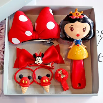 

free shipping a set of Children hair ornament headdress girl snow hair clip leather band headrope baby princess crown hairpin