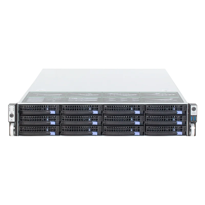 19 дюймов 2U стойка с горячей заменой шасси 12HDD отсеки IPFS хранение сервера чехол для