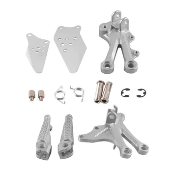 

Aluminum Front Foot Pegs Footrest Bracket For Kawasaki Ninja ZX10R 2004 2005 ZX-10R Silver