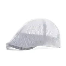 Voboom летняя белая сетчатая плоская кепка для мужчин и женщин 6 панельная кепка газетчика легкий дышащий берет шляпа воздушный драйвер головной убор 125