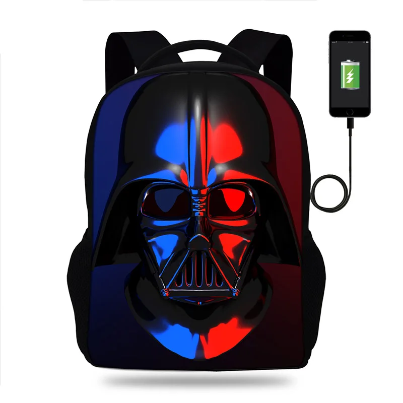 Рюкзак Mochila Darth Vader Многофункциональный школьный рюкзак с usb-зарядкой для