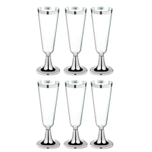 HHO-6Pcs одноразовые пластиковые стеклянные бокалы для шампанского бокалы для красного вина, вечерние коктейльные стаканы, стаканчики для напитков на свадьбу, Рождество, Западная кухня