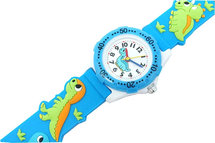 Детские креативные водонепроницаемые часы с динозавром из мультфильма, простые и красивые детские кварцевые часы