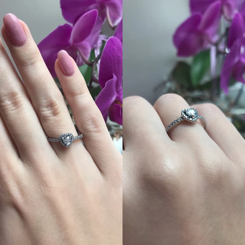 925 Sterling Silver Vintage Hearts AAA Clear CZ Finger Rings for Women Luxury Wedding Jewelry