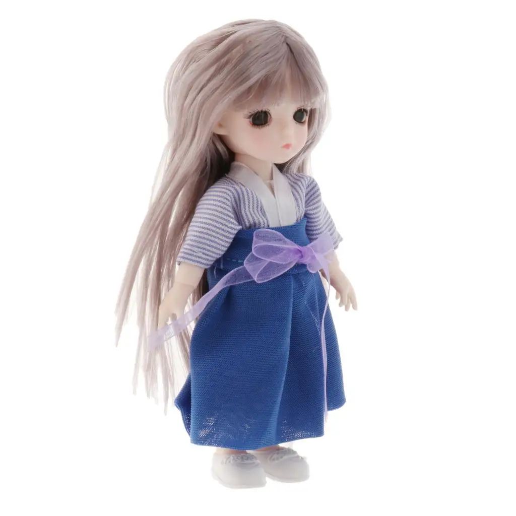 13 Moveable Jointed 16cm 1/12 Dolls Mini BJD Baby Hair Fashion Dolls Toy For Girls Gift