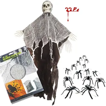 

Haunted House Hanging Ghost Halloween Decoration Horror Props Creepy Skeleton Hanging Grim Reaper Home Door Bar Decor