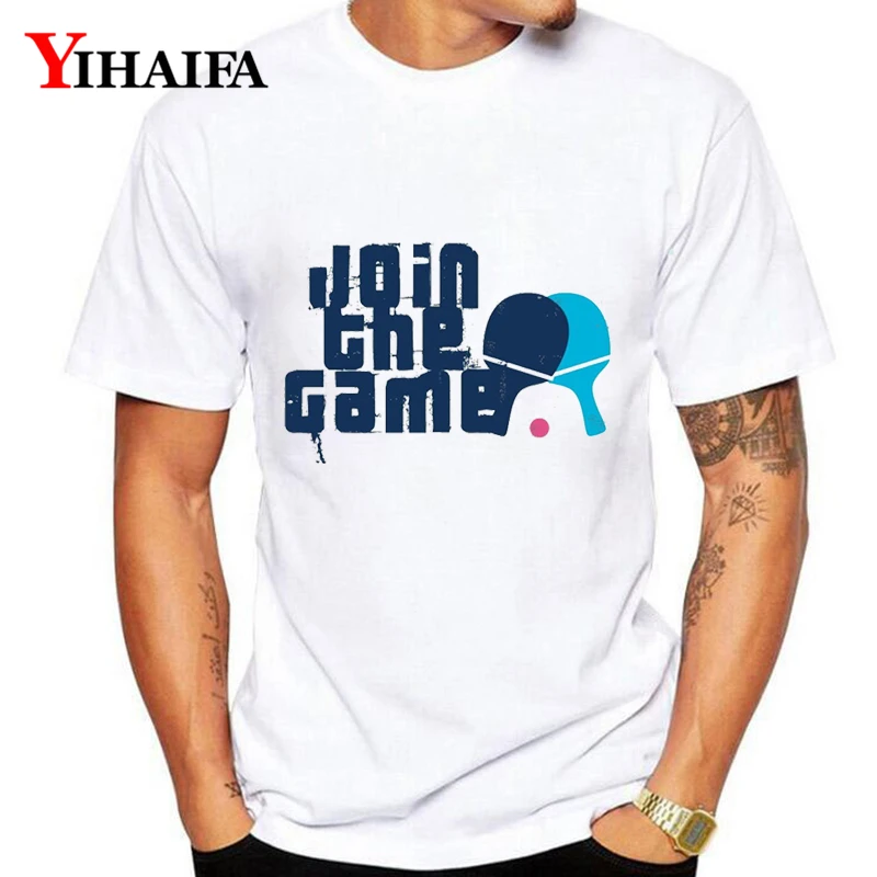 

Summer T-Shirt Men Hombre like Print Join The Game Graphic Tees Casual O-Neck White Tee Shirts Tops Mens Workout Shirt