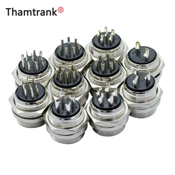 

1pc GX20 XLR 2 3 4 5 6 7 8 9 10 12 14 Pin Male Socket 20mm Chassis Mount Socket Aviation Circular Connector