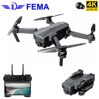 FEMA Mini Drone with 4K WIFI FPV HD Dual Camera Optical Flow Foldable Quadcopter Rc Dron Gesture Control Kids Toy Gift VS E58 global drone rc helicopter foldable quadcopter wifi fpv drones with camera hd optical flow vs eachine e58 rc dron