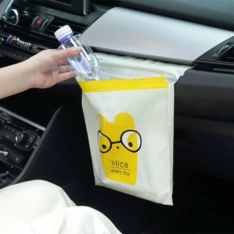 

15Pcs Car Trash Bag Biodegradable Trash Bags Self-Adhesive Garbage Can Kitchen Cabinet Hanging Trash Rubbish Storage Bag 25x30cm