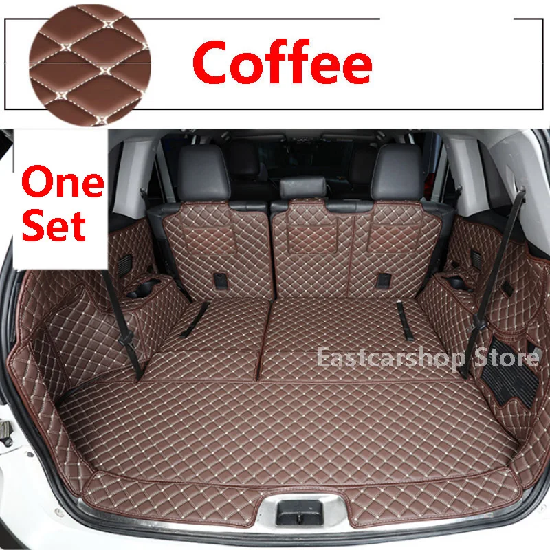 For Toyota Highlander XU70 Kluger 2021 2022 Car All Surrounded Leather Rear Trunk Mat Cargo Boot Liner Tray Rear Boot Luggage
