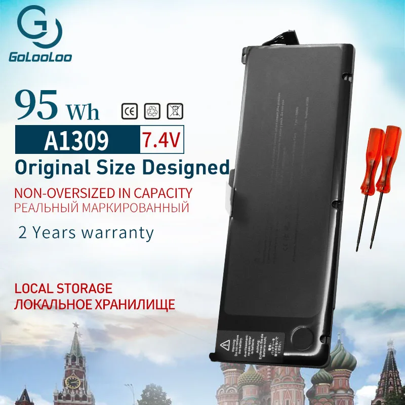 Аккумулятор Golooloo 95 Вт/ч 7 4 В для Apple MacBook Pro 17 дюймов A1309 A1297 ранняя 2009 Mid-2009 Mid-2010 |