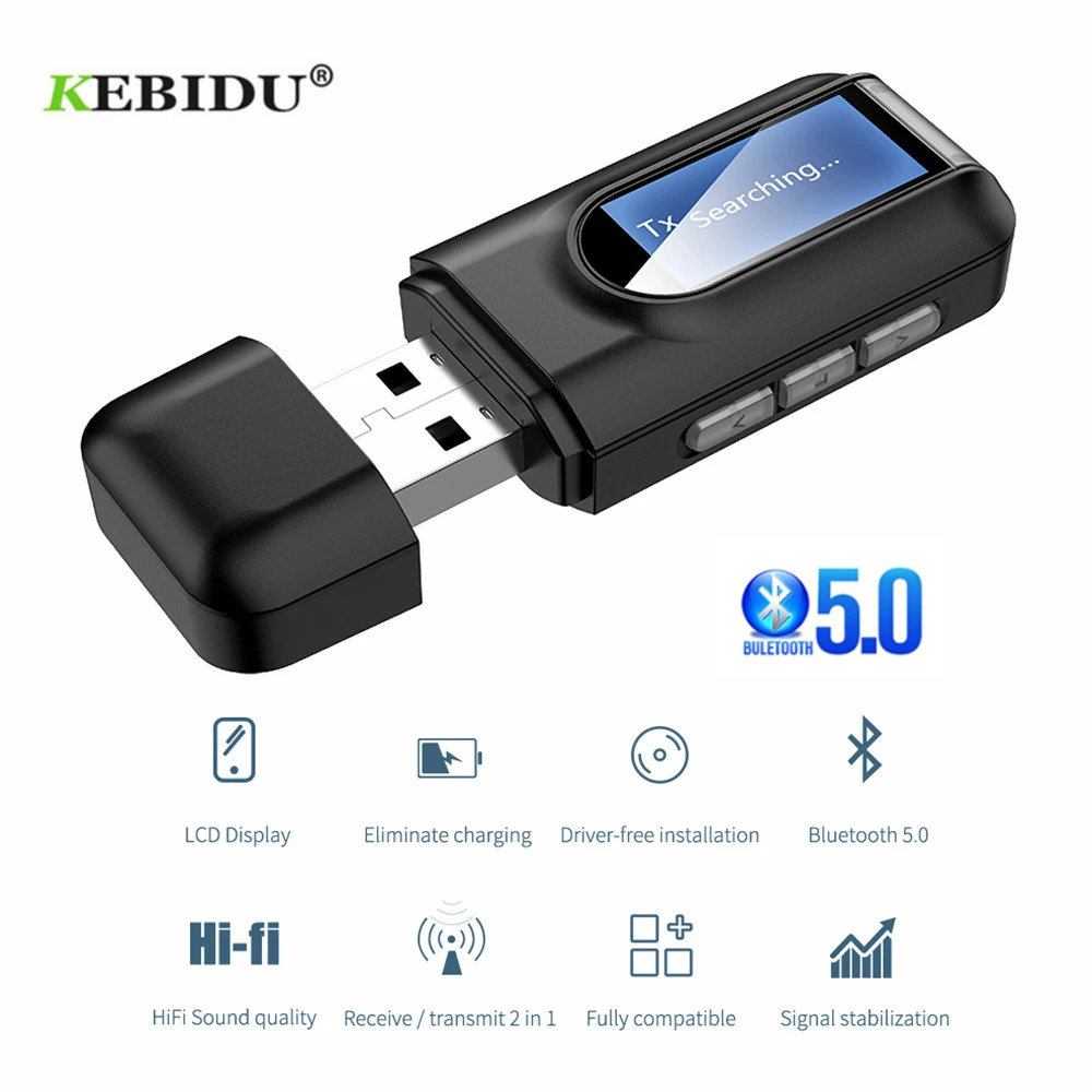 Mini USB Wireless Bluetooth V5.0 Audio Receiver Transmitter for  TV/PC Speaker 