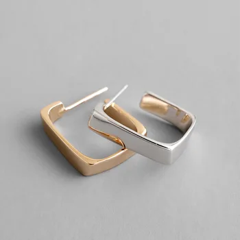 

Trendy silver 925 earring for women Irregular geometry square stud earrings Ear Bones pierce Party Fashion Jewelry