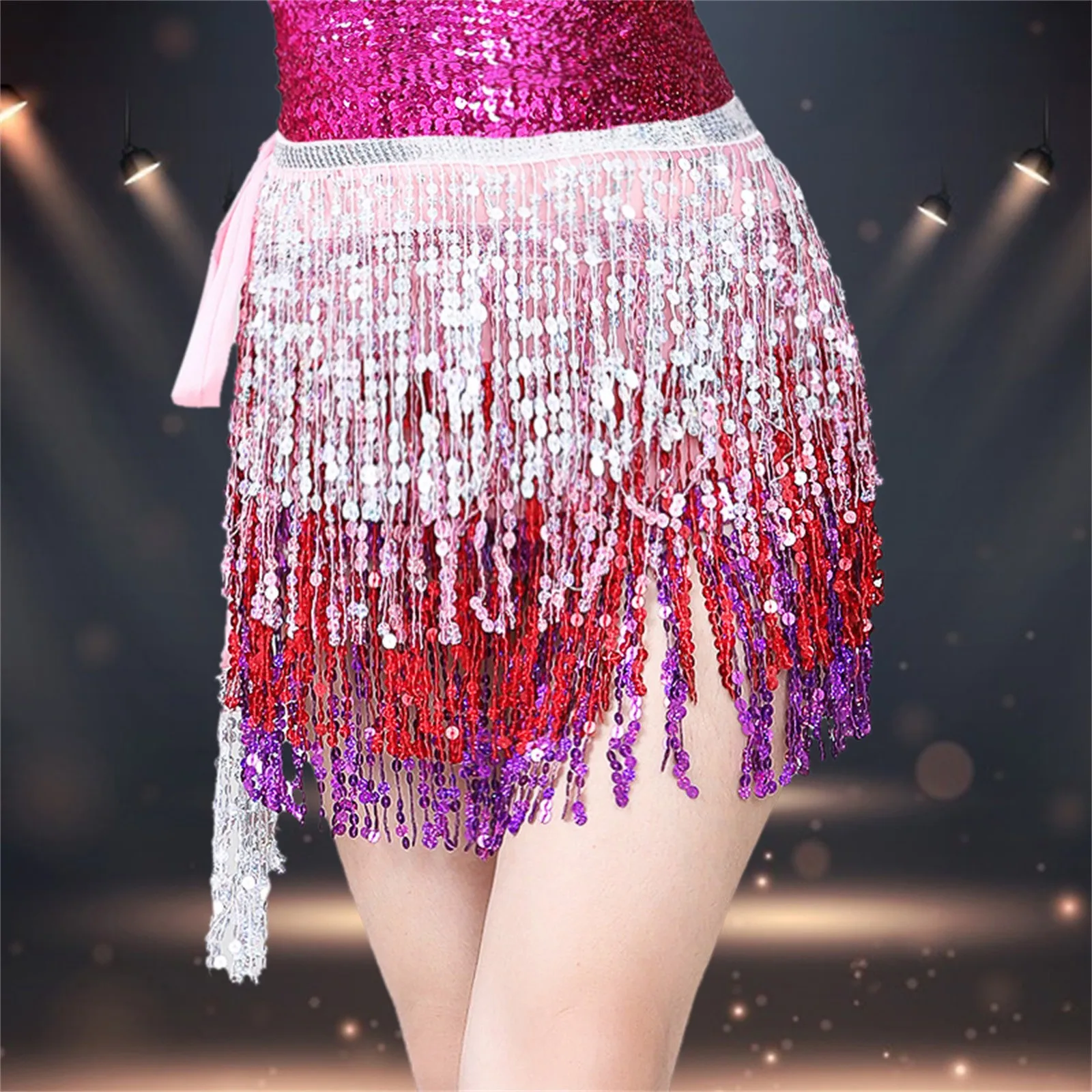 shiny pink mini wrap skirt