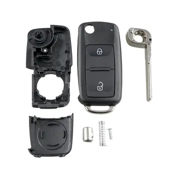 

2 Button Uncut Folding Flip Remote Key Replacement Case FOB Shell For VOLKSWAGEN Transporter T5 Polo G