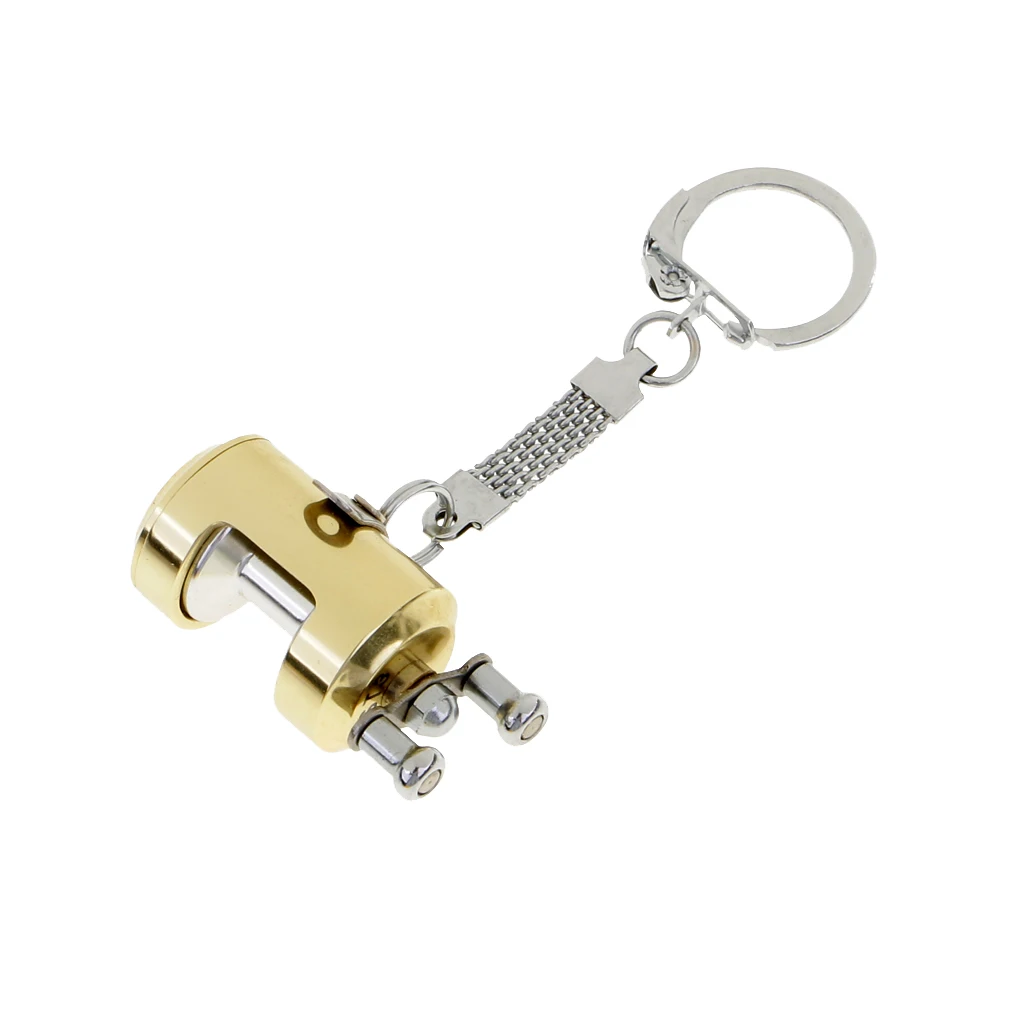 Mini Fishing Reel Pendant Keyring Key Chain Retractable Wire Novelty Gift 