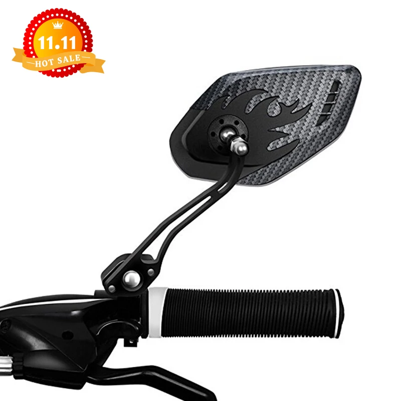 Buy 1 Pair Bicycle Handlebar Rear View Glass Mirror Bike Cycling Wide Range Back Sight Reflector Angle Adjustable Glass Mirrors