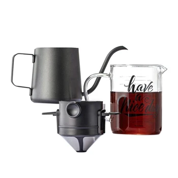 

3Pcs Permanent Coffee Filter Cup Stainless Steel Coffee Filter Folding Filter Hand Punch Cup Portable Coffee Utensil Kit