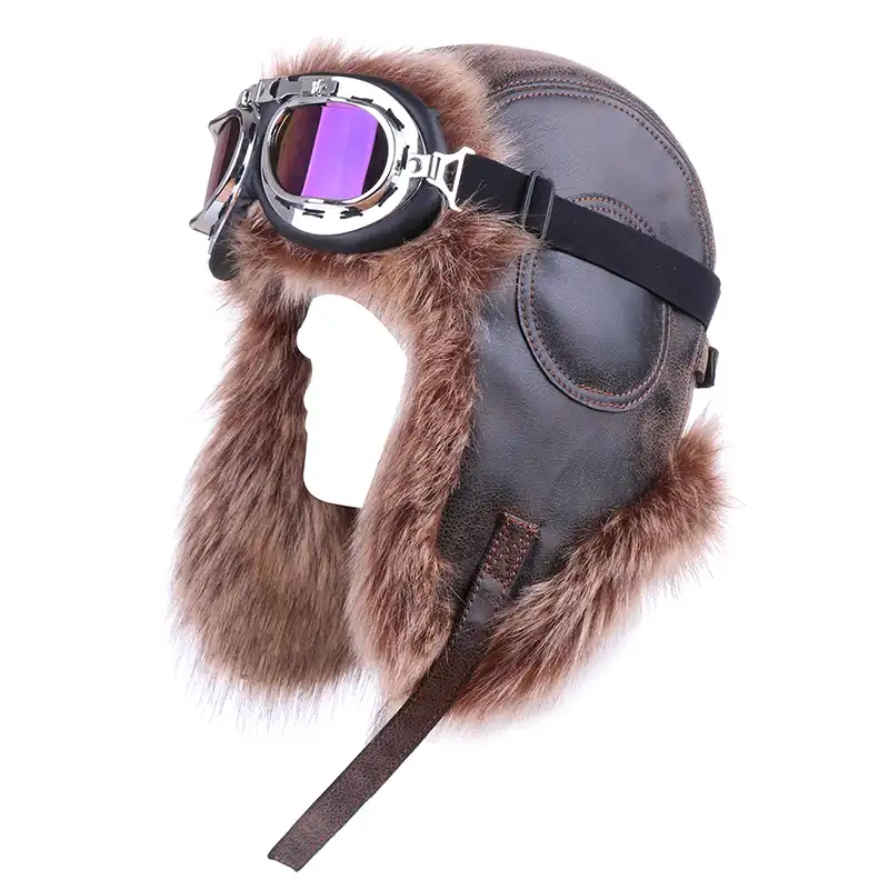 vintage aviator hat and goggles