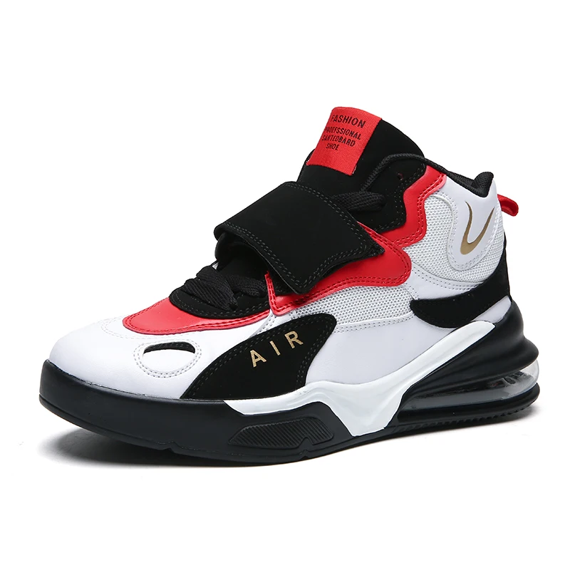 Мужские и женские амортизирующие баскетбольные кроссовки Jordan для улицы, противоударные баскетбольные кроссовки с высоким берцем, парные баскетбольные ботинки унисекс - Цвет: white red