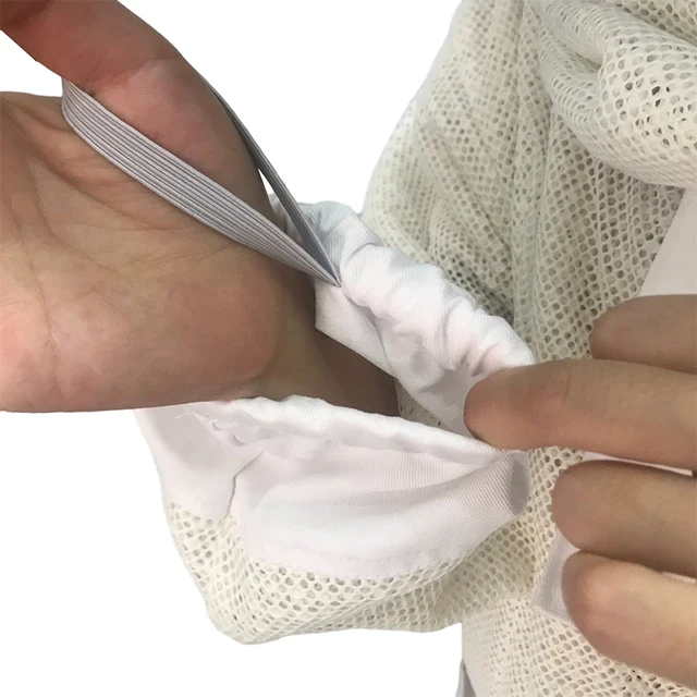 1Set Beekping Suit Anti Bee Ruha Méhszövet Méhészhez, Fehér, 3 Rétegű Nettó Méhkabát - Image 6