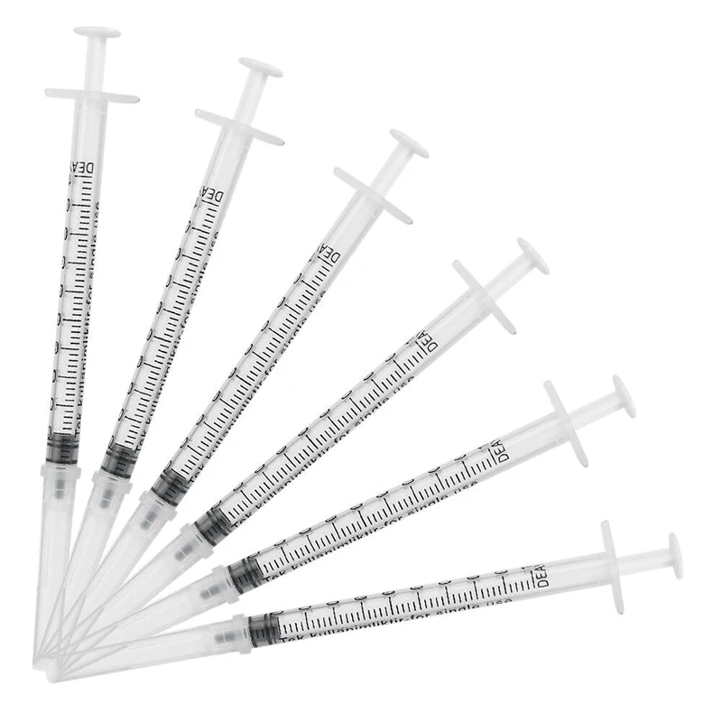 10pcs 1ml Sterile Injection Syringe Oral Dispensing Disposable No Needles