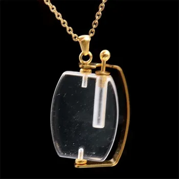 

2pcs/lot Natural gemstone perfume bottle Necklace Rose Quartz Amethyst Magical Medicine Bottle Essential Oils Diffuser necklaces