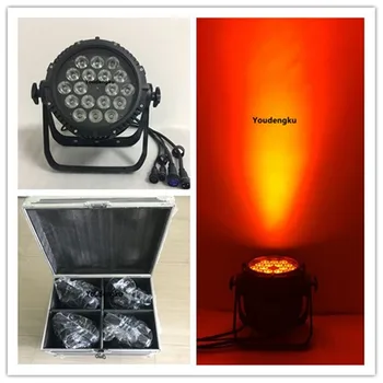 

4 pieces waterproof led par 18x10 4in1 led par dmx rgbw outdoor led par light with flightcase