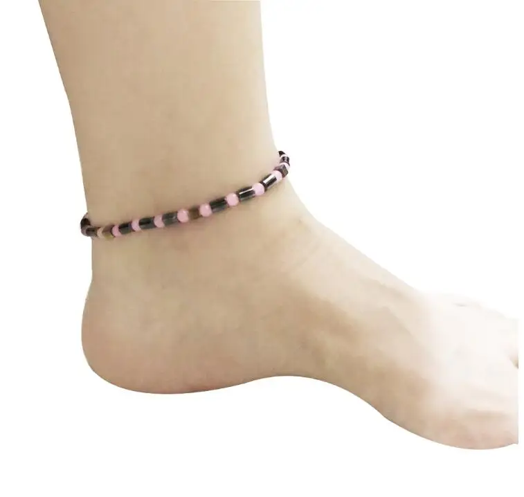 

Weight Loss Slimming Anklet Magnetic Therapy Colorful Gallstone Hematite Chain Stimulating Acupoints Slim Fat Anklet