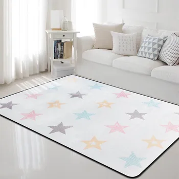 

Home Decoration Rugs Nordic Stars Pattern Carpets Living Room Bedroom Kids Room Soft Plush Crawl Mats Coffee Table Area Carpet