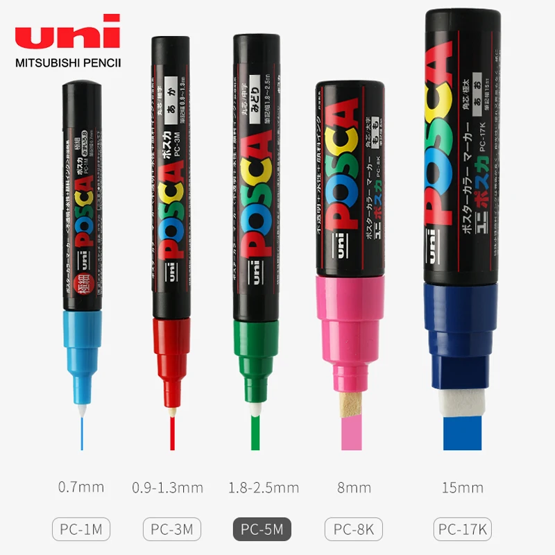 21/24 Цвет UNI Mitsubishi PC 1M/3m/5M POSCA поп плакат на водной основе рекламная ручка маркер 0 7 2 5