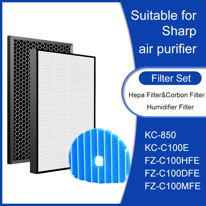 HEPA für Sharp KC-C100E und KC-850EW/R Filtreon Ersatzfilter Filter FZ-C100HFE 