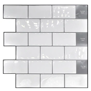 

Peel And Stick Tile Backsplash Subway Tile For Kitchen Bathroom Laundry Room Removable 3D Subway Wall Tile 5Pcs