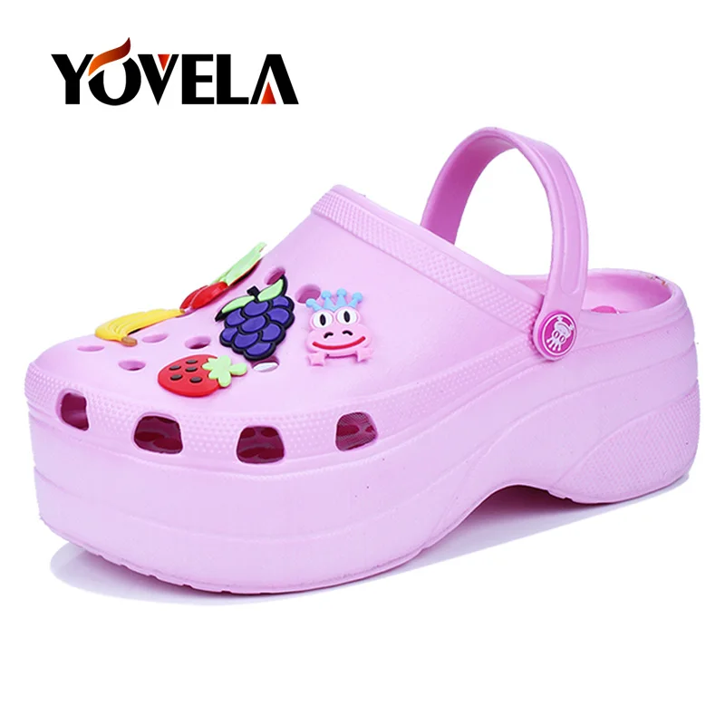 

Women Sandals Jelly Shoes Lady's Garden Shoes Beach Sandals Slippers Summer Wedge Comfortable Sandals Ladies Slip-on Flat Sandal