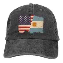Distressed Argentina американский флаг для мужчин и женщин регулируемая бейсболка s Denim Jeanet Trucker cap