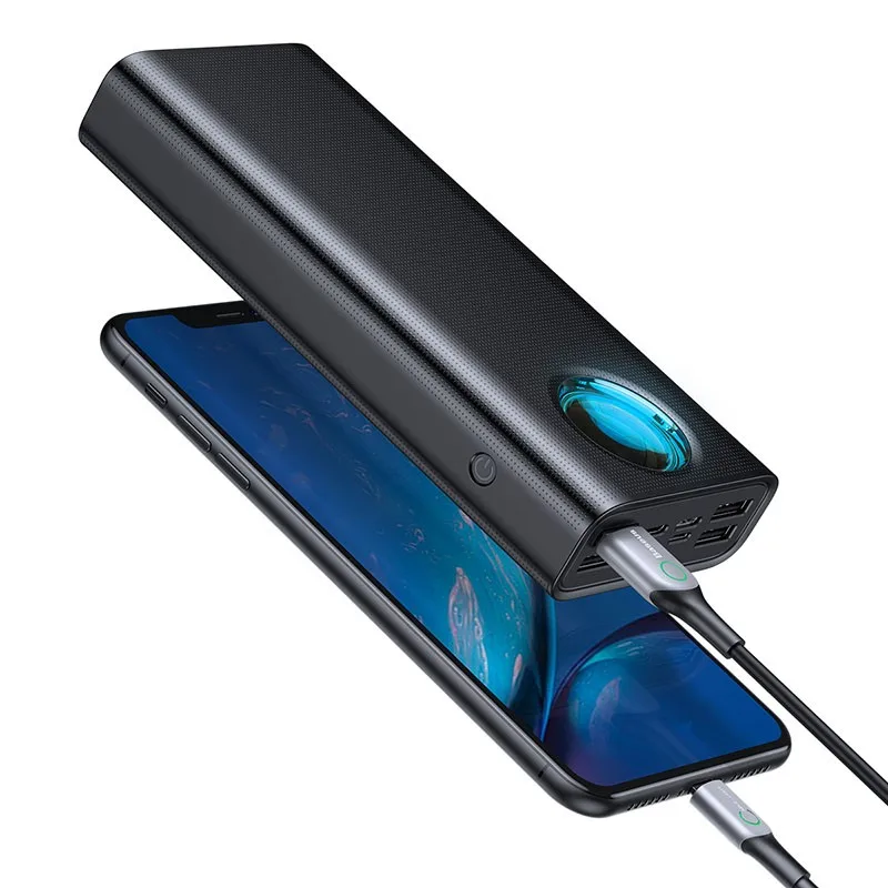

Baseus 30000mAh Power Bank USB 3.0 33W Digital Display Quick Charger with 4 USB Ports for iPhone Sumsung Fast Charging Powerbank
