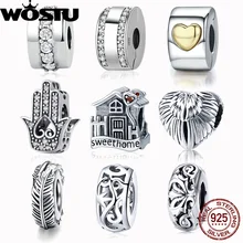 925 пробы серебряные и золотые бусины с зажимом Love Of My Life подходят к оригиналу WOSTU браслет с подвеской женские ювелирные изделия