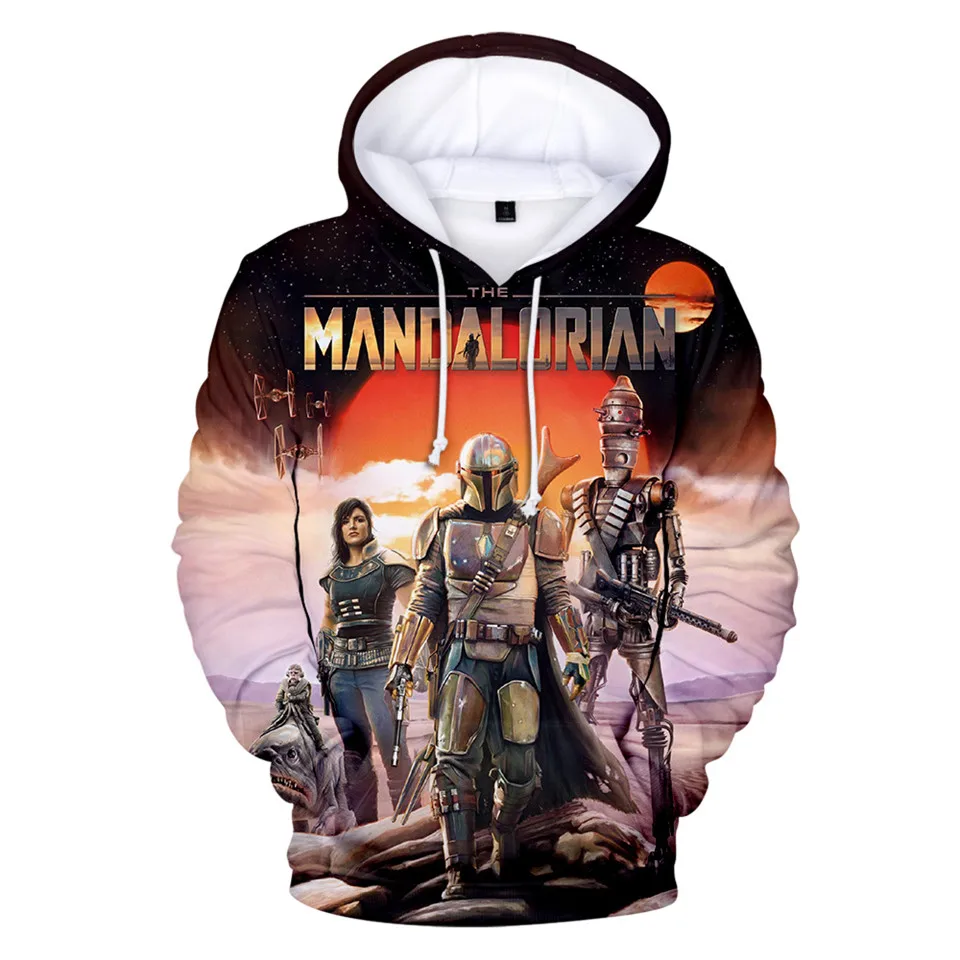 3 To 14 Years Kids Hoodies The Mandalorian Baby Yoda 3D Hoodie Sweatshirt Boys Girls Casual Cartoon Jacket Coat Children Clothes