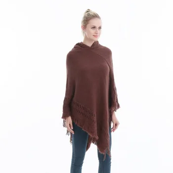 

Women Ladies Tassel Cape Coat Fringe Poncho Oblique Stripe Coat Bohemian Shawl Scarf накидка женская пончо cloak Winter Warm