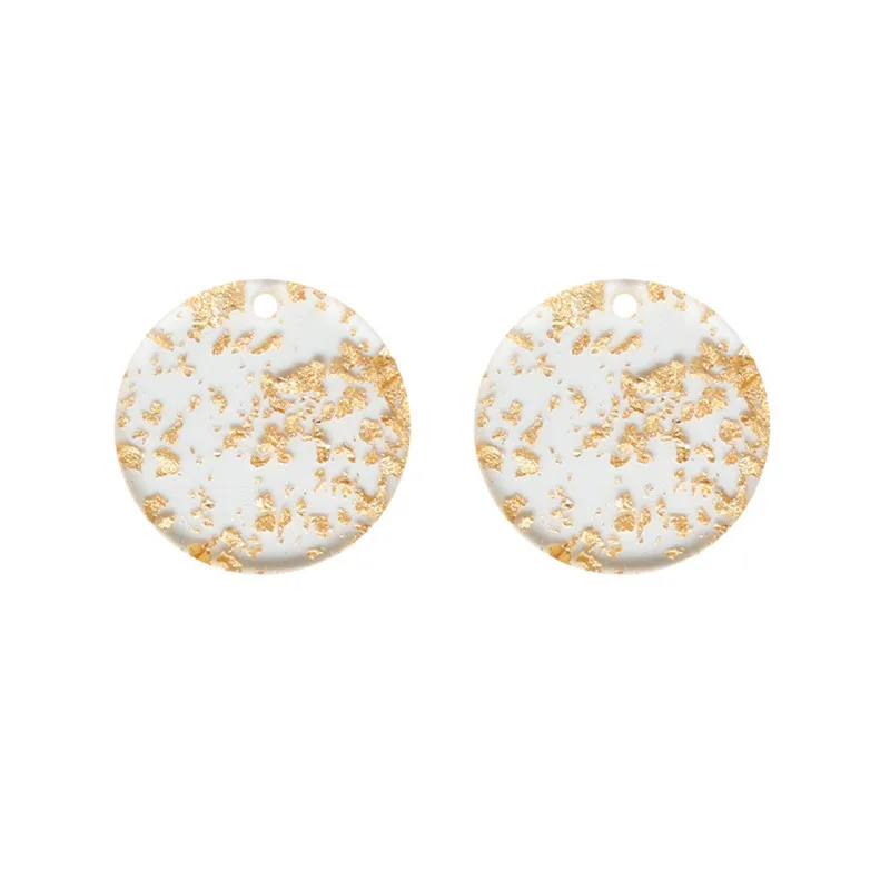 New Arrivals Round Gold Foil Transparent Earring Accessories Fashion Elegant DIY Acrylic Geometric Earring Accessories AC67 - Цвет: 10pcs