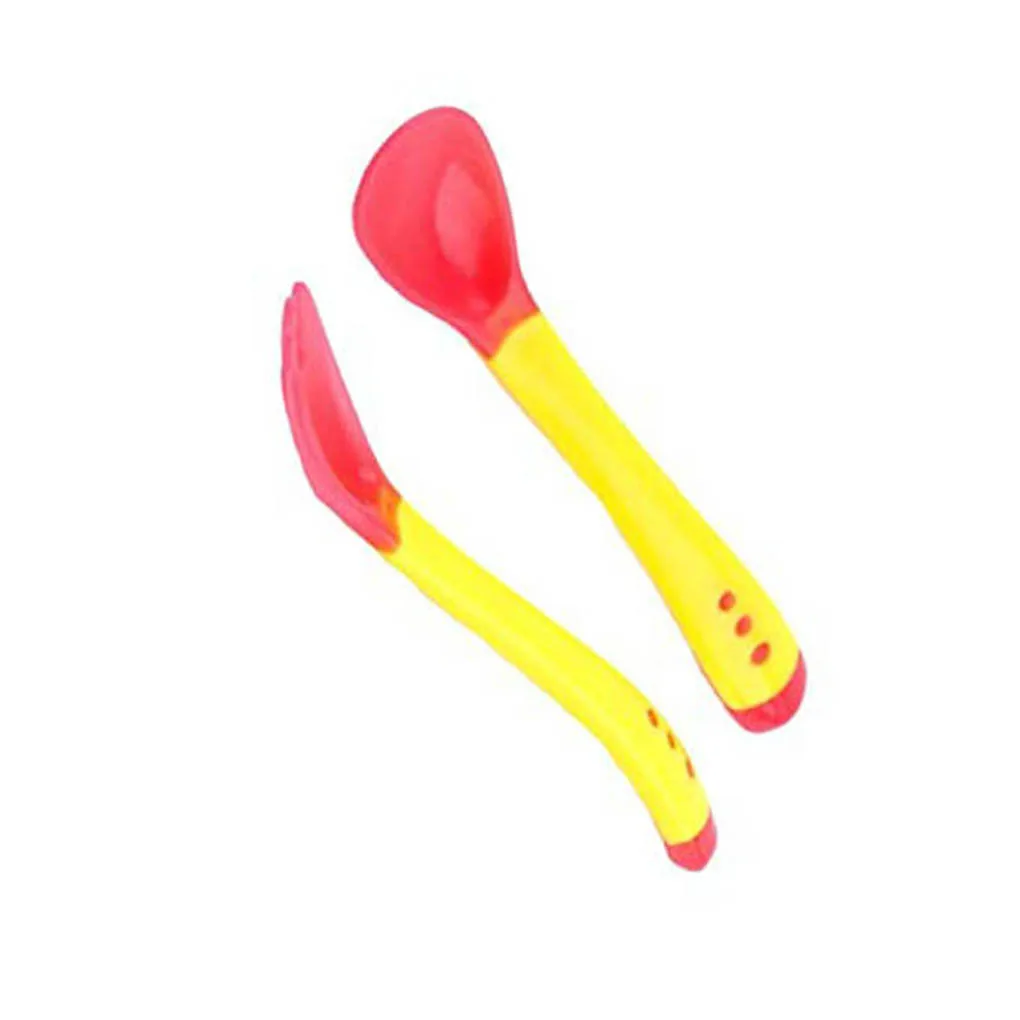 5 Термочувствительная ложка для кормления ребенка с присоской, обучающая тарелка/поднос, миска, набор посуды, чашка, детская посуда, столовая посуда - Цвет: 5