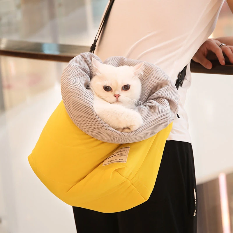 Pet Cat Breathable Sling Bag Outdoor Travel Windbreak Shoulder Bag