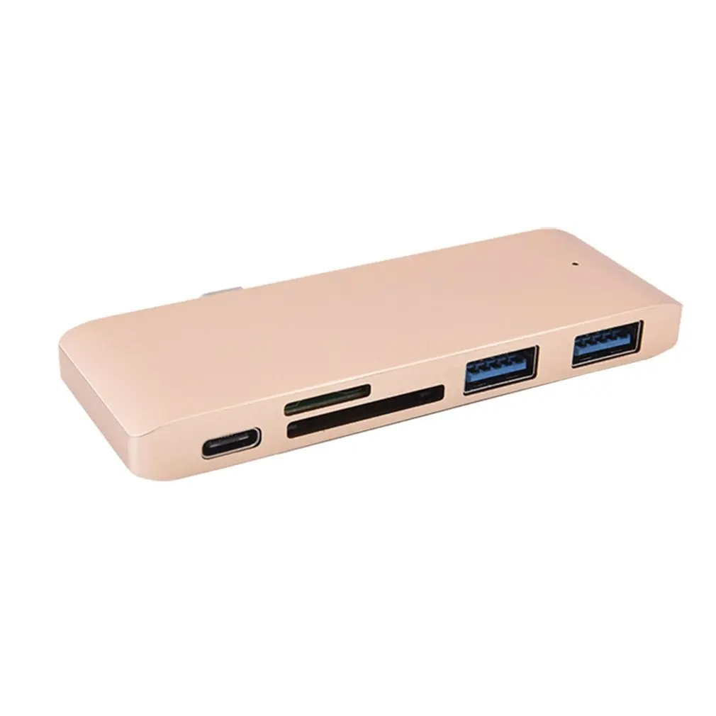 gold 5 портов type-C концентратор USB-C адаптер type C концентратор с PD зарядка USB 3,0 порт SD/Micro кард-ридер для MacBook Pro док-станция - Цвет: gold