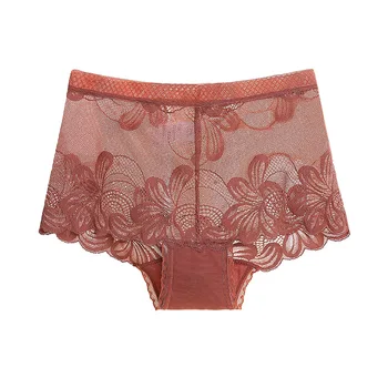 

VU203 Ladies Underwear Sexy Transparent Women Panties Lace Breathable Lingerie Big Size Embroidery Briefs