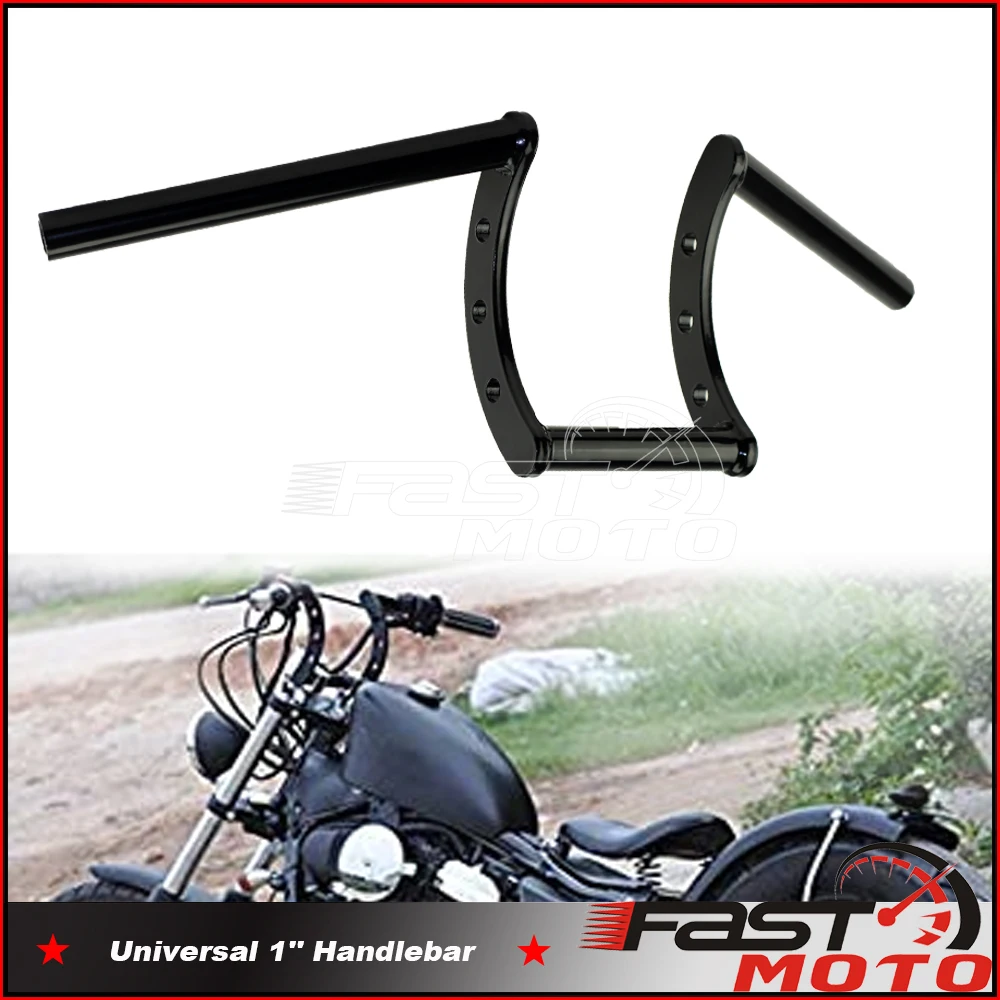 Черный 1 дюйм 25 мм Z-образный руль для Harley Sportster XL883 1200 Softail Chopper BSA ручка мотоцикла |