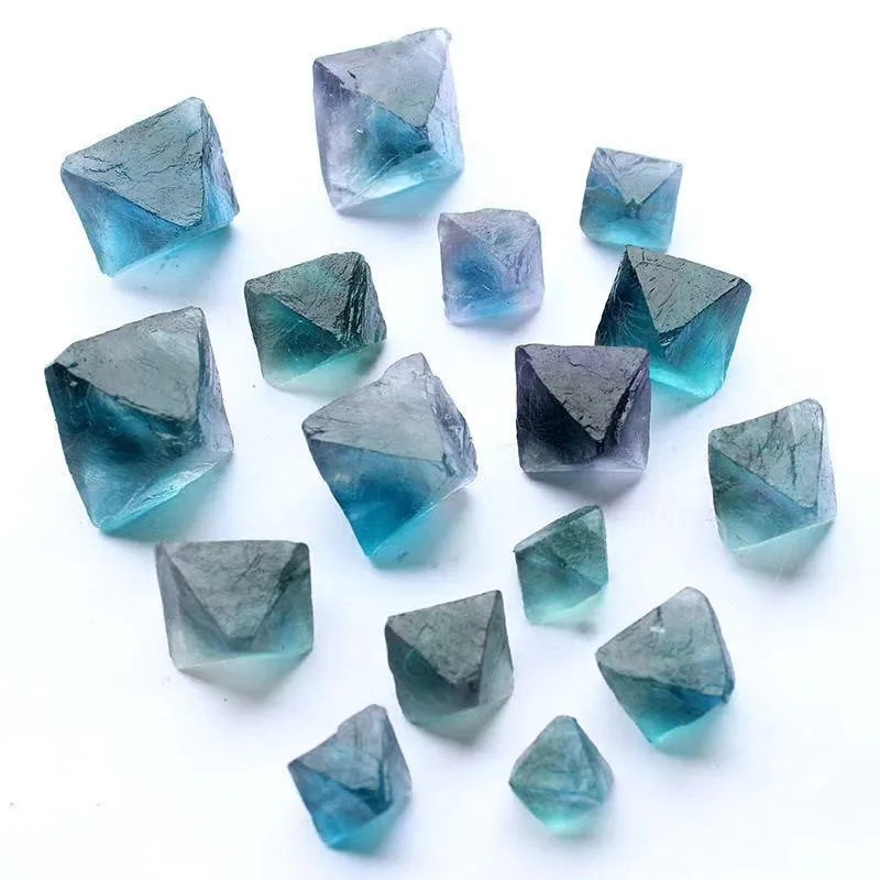 100g Natural Mixed Fluorite Octahedron Gem Small Rough Stone Specimen Healing DIY Natural Quartz Crystals Stones and Crystals