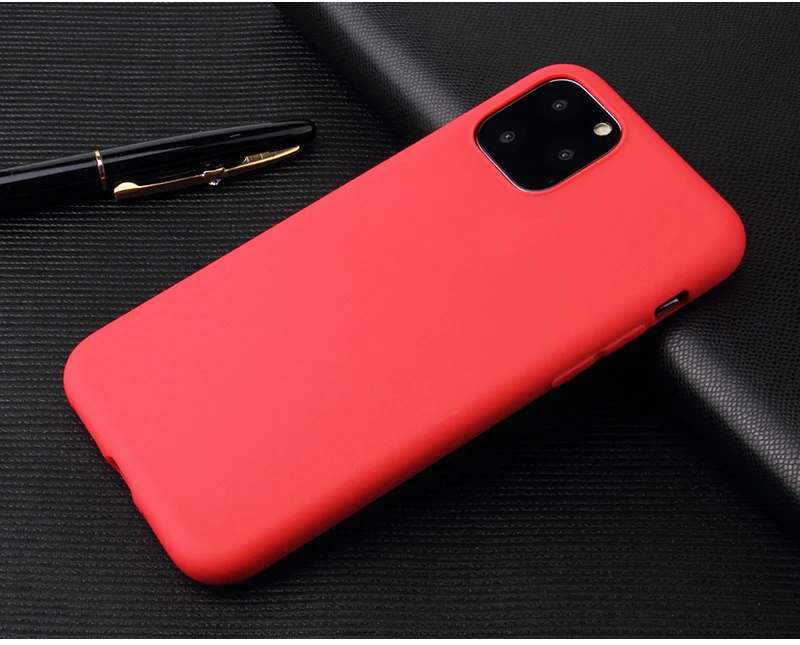 1000Pcs Phone Case For Apple iPhone 11 Pro Max XS XR X 8 7 6 6S Plus SE 5 5S Kawaii Cute Candy Solid Color Shockproof Back Cover - Цвет: Red