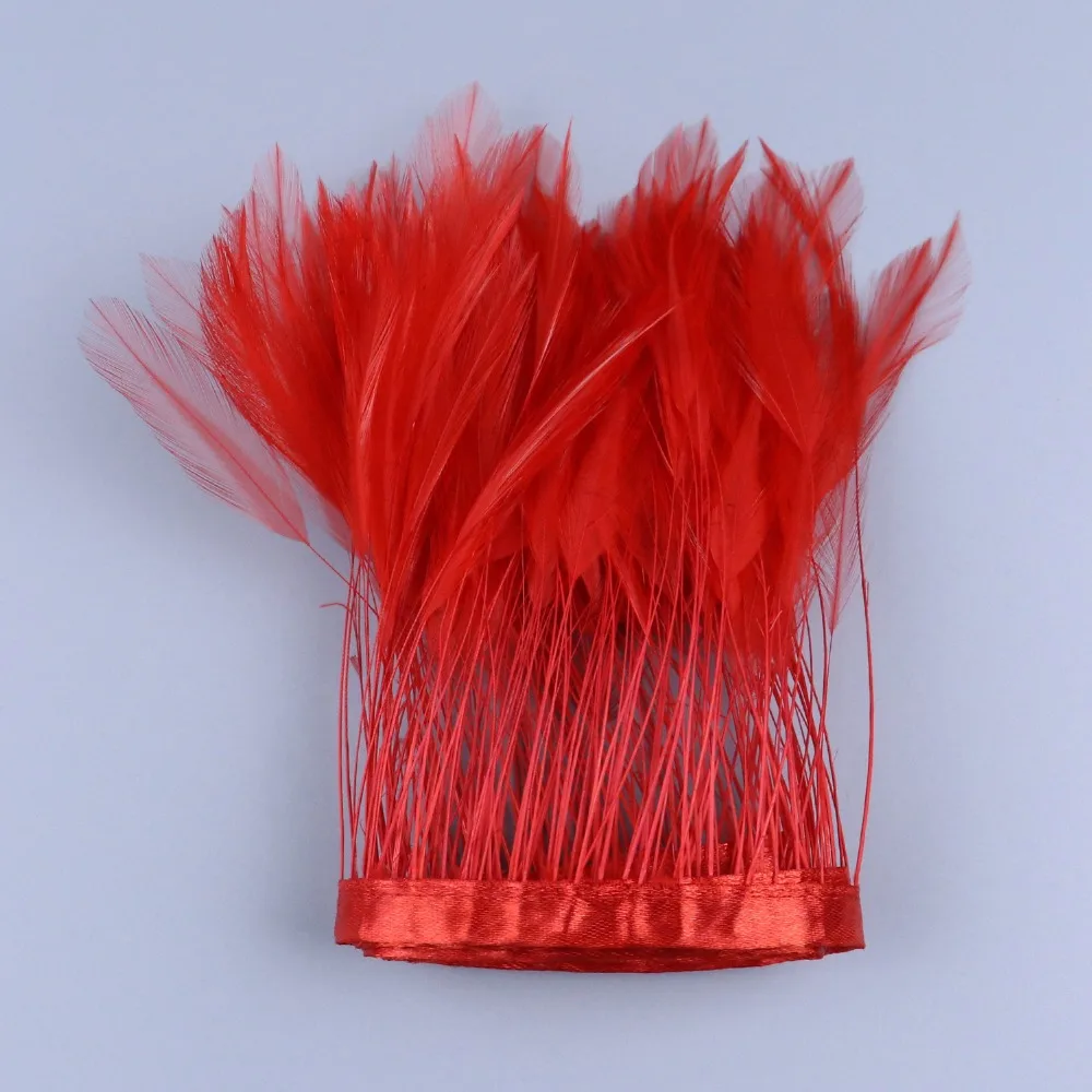 JB0502003 red chicken necklace feather trims 1