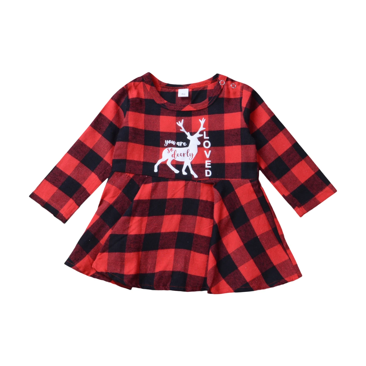 UK Newborn Kids Baby Girl 0 24M Christmas Clothes Lace Romper Dress Checked DressesDresses